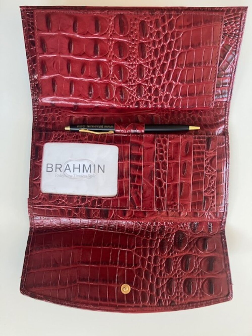 Brahmin Red Genuine Leather Cordelia Wallet - Picture 3 of 3